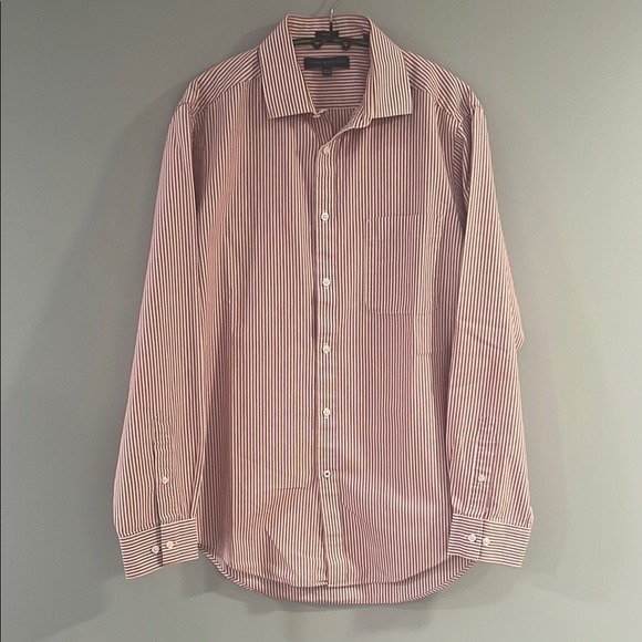 Tommy Hilfiger Red and White Dress Shirt Classic Style - Picture 1 of 5